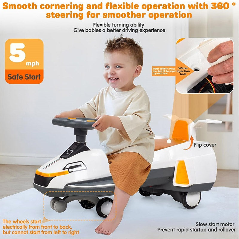 Electric Ride on Wiggle Car for Kids Toddlers with Light