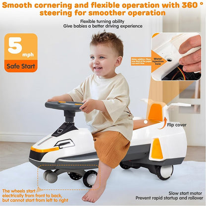 Electric Ride on Wiggle Car for Kids Toddlers with Light
