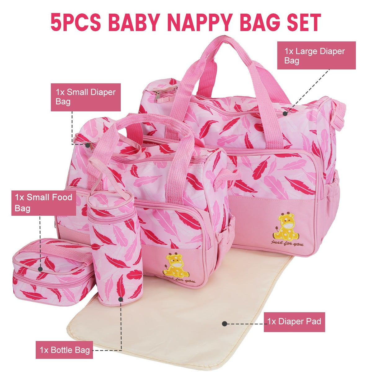 5-Piece Diaper Travel Bag Set
