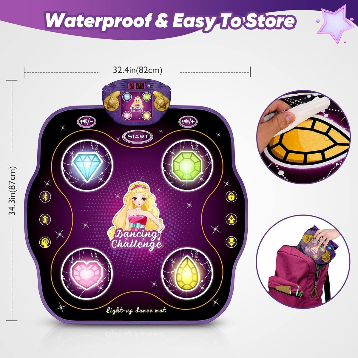 Dance Mat Toys for 3-12 Year Old Kids Electronic Dance Pad