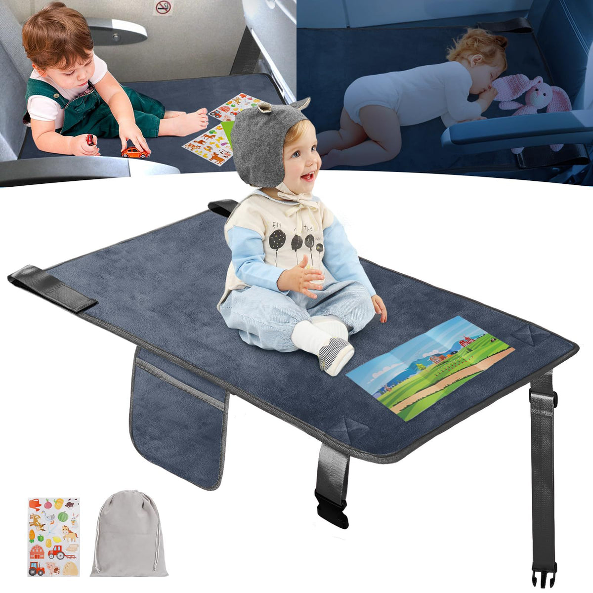 Amazon Baby Airplane Hammock Portable Children's Travel Bed Airplane Seat Extender Hanging Foot Rest - image 1