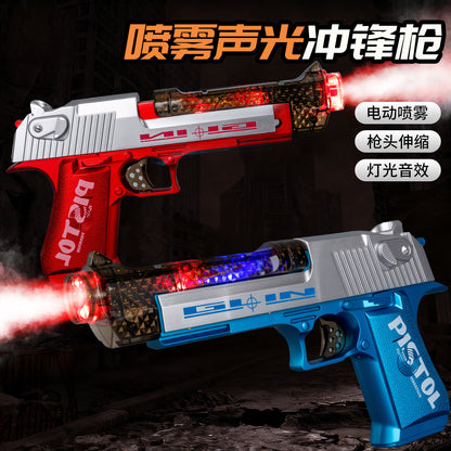 Boy's Toy Gun Children's Electric Spray Submachine Gun Simulation Pistol with Vibration, Telescopic Features, Cool Sound and Light Gun Wholesale - image 1
