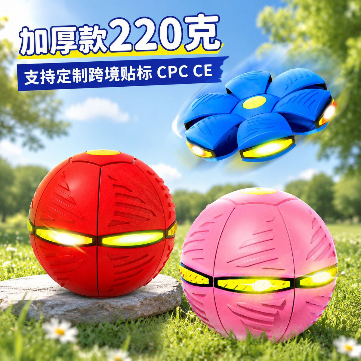 Stepping Ball, Flying Saucer Ball, Transforming Stress-Relief Elastic Ball, Flying Disc, Parent-Child Interactive Toy Ball, High-Elasticity Bouncing Ball - image 1