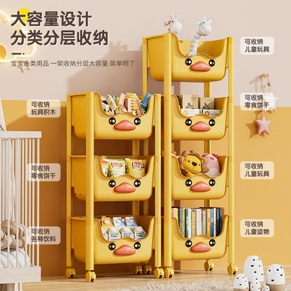 Creative Small Trolley Storage Rack, Floor-Standing Mobile Multi-Layer Storage Rack, Snack and Toy Storage Rack, Picture Book Shelf - image 1