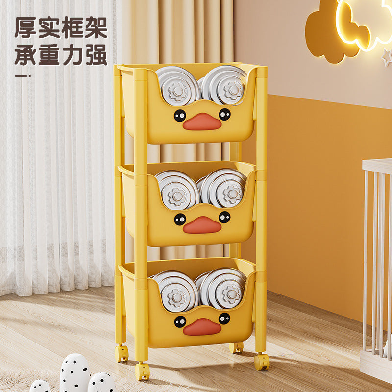 Creative Small Trolley Storage Rack, Floor-Standing Mobile Multi-Layer Storage Rack, Snack and Toy Storage Rack, Picture Book Shelf - image 3