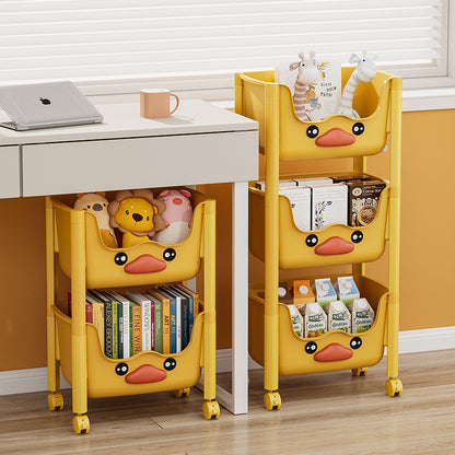Creative Small Trolley Storage Rack, Floor-Standing Mobile Multi-Layer Storage Rack, Snack and Toy Storage Rack, Picture Book Shelf - image 4