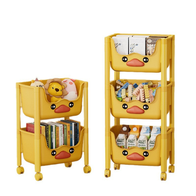 Creative Small Trolley Storage Rack, Floor-Standing Mobile Multi-Layer Storage Rack, Snack and Toy Storage Rack, Picture Book Shelf - image 5