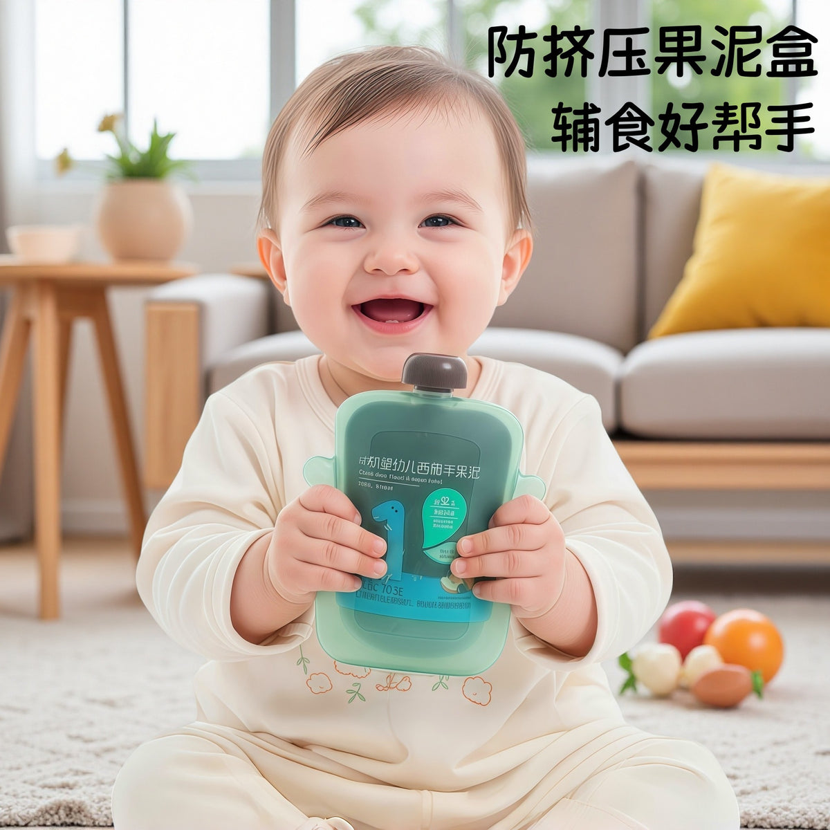 Baby Fruit Puree Suction Cup Can Assist in Feeding Complementary Foods, a Non-Stick Baby Feeding Tool, and Prevents Squeezing for Infants and Young Children - image 1
