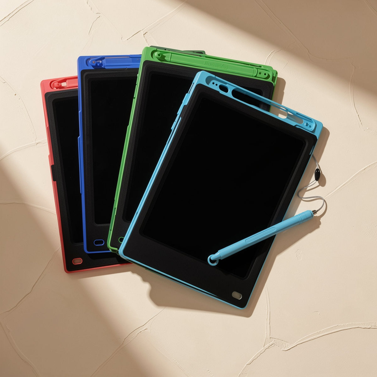 LCD writing tablet with one-click erasing feature