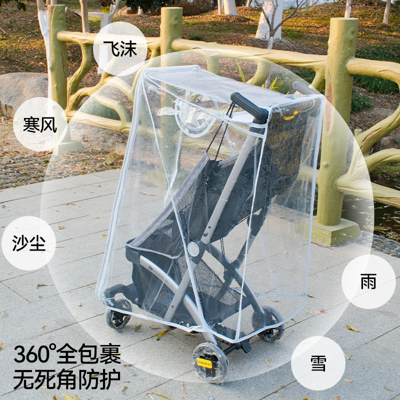 Factory Direct Sales Baby Stroller Rain Cover Kk Baby Stroller Rain Cover Windproof and Rainproof Cover for Strollers and Umbrella Strollers - image 3