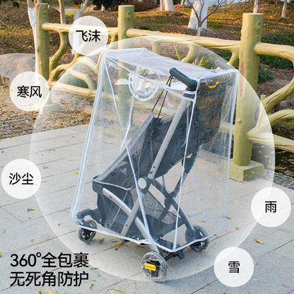 Factory Direct Sales Baby Stroller Rain Cover Kk Baby Stroller Rain Cover Windproof and Rainproof Cover for Strollers and Umbrella Strollers - image 3