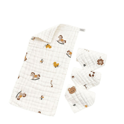 Baby Pure Cotton Six-Layer Gauze Towel Newborn Children's Towel Face Washcloth Handkerchief Class a Baby Square Towel Saliva Towel - image 5