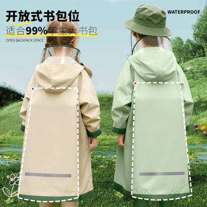 Children's Raincoat for Primary School Students, Boys and Girls, Extended Length, Full-Body Storm-Proof, with Backpack Space, Baby Hiking Rain Poncho Wholesale - image 2