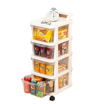 Small Cart Cream-Colored Storage Rack for Home Use, Floor-Standing Drawer-Style Multi-Layer Snack and Toy Storage Rack for Living Room - image 5