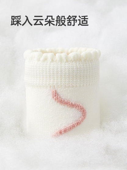 Six-Fingered Mouse Children's Socks for Girls, Thin Spring and Autumn Models for Baby Girls, Medium and Large Children, Girls' Sports Mid-Tube Cotton Socks - image 2