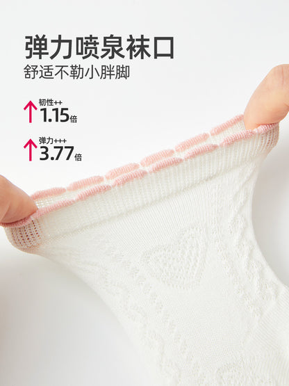 Six-Fingered Mouse Children's Socks for Girls, Thin Spring and Autumn Models for Baby Girls, Medium and Large Children, Girls' Sports Mid-Tube Cotton Socks - image 4