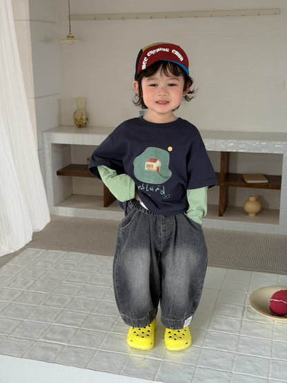 Boys' Two-Piece T-Shirt and Jeans Set 2026 New Children's Clothing Autumn Korean Style Kids' Wear Baby Autumn Outfit - image 3