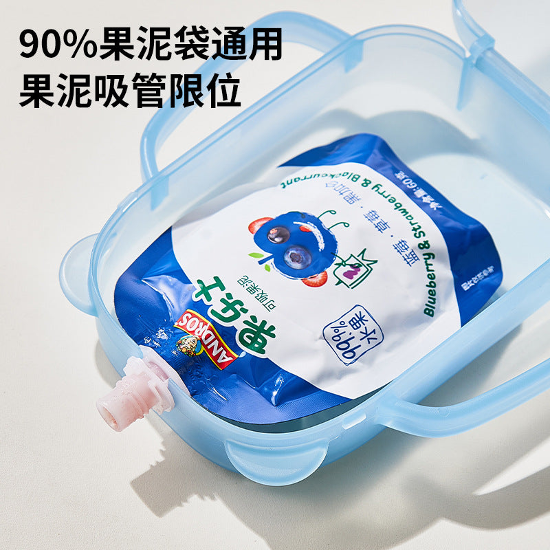 Squeeze Pouch Holder Bear-Shaped Baby Anti-Squeeze Fruit Puree Box Baby Food Feeding Gadget - image 4