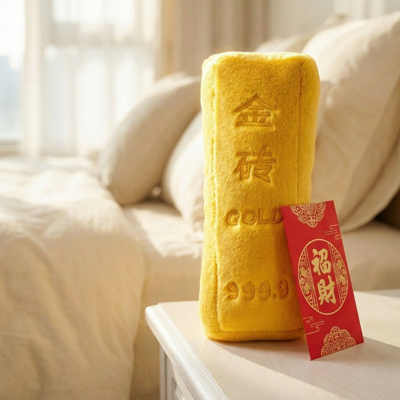 Cross-Border Imitation Gold Brick Pillow Plush Toy Creative Fake Gold Bar Doll Stuffed Toy Home Decoration Prop - image 3