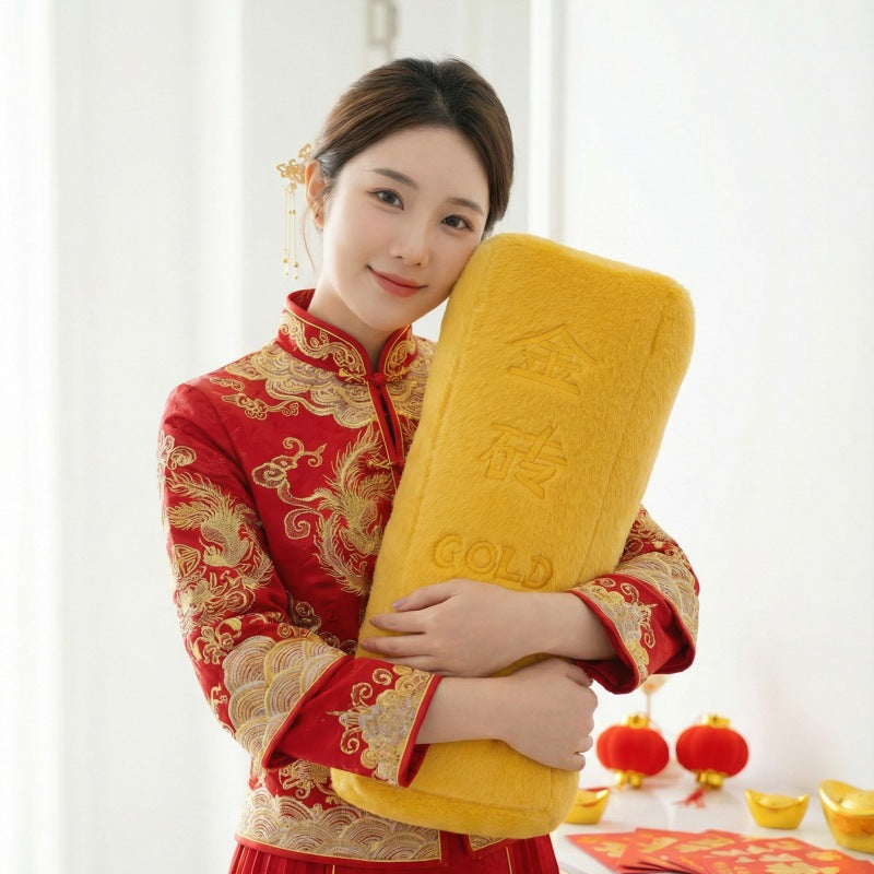 Cross-Border Imitation Gold Brick Pillow Plush Toy Creative Fake Gold Bar Doll Stuffed Toy Home Decoration Prop - image 4