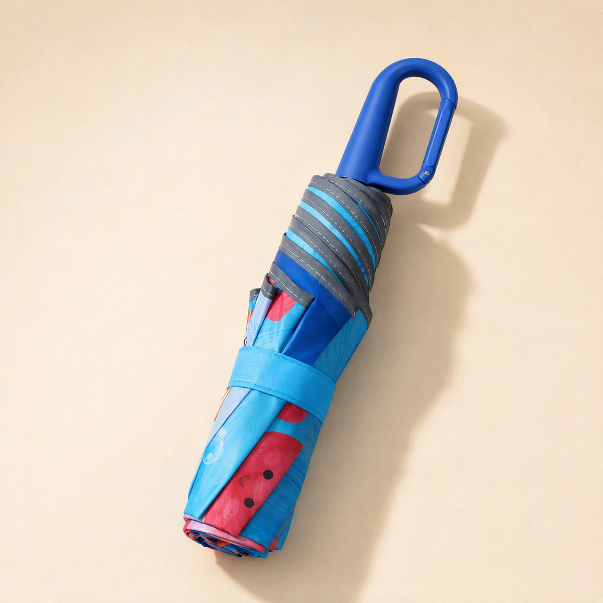 Children’s cartoon folding umbrella with ring buckle - view 3