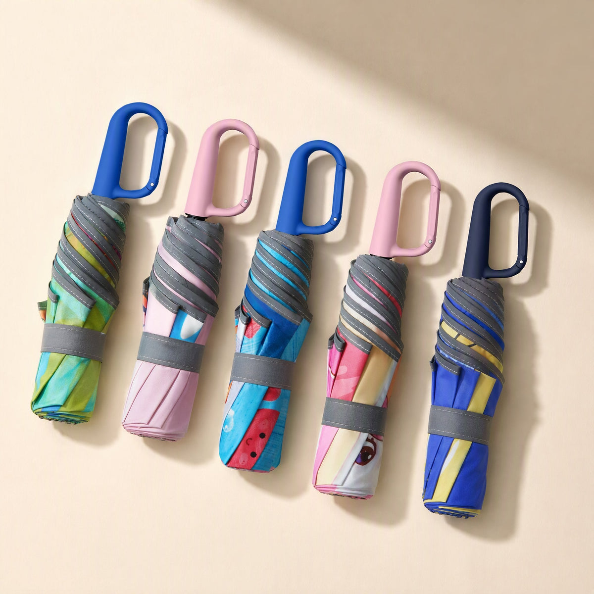 Children’s cartoon folding umbrella with ring buckle - view 4