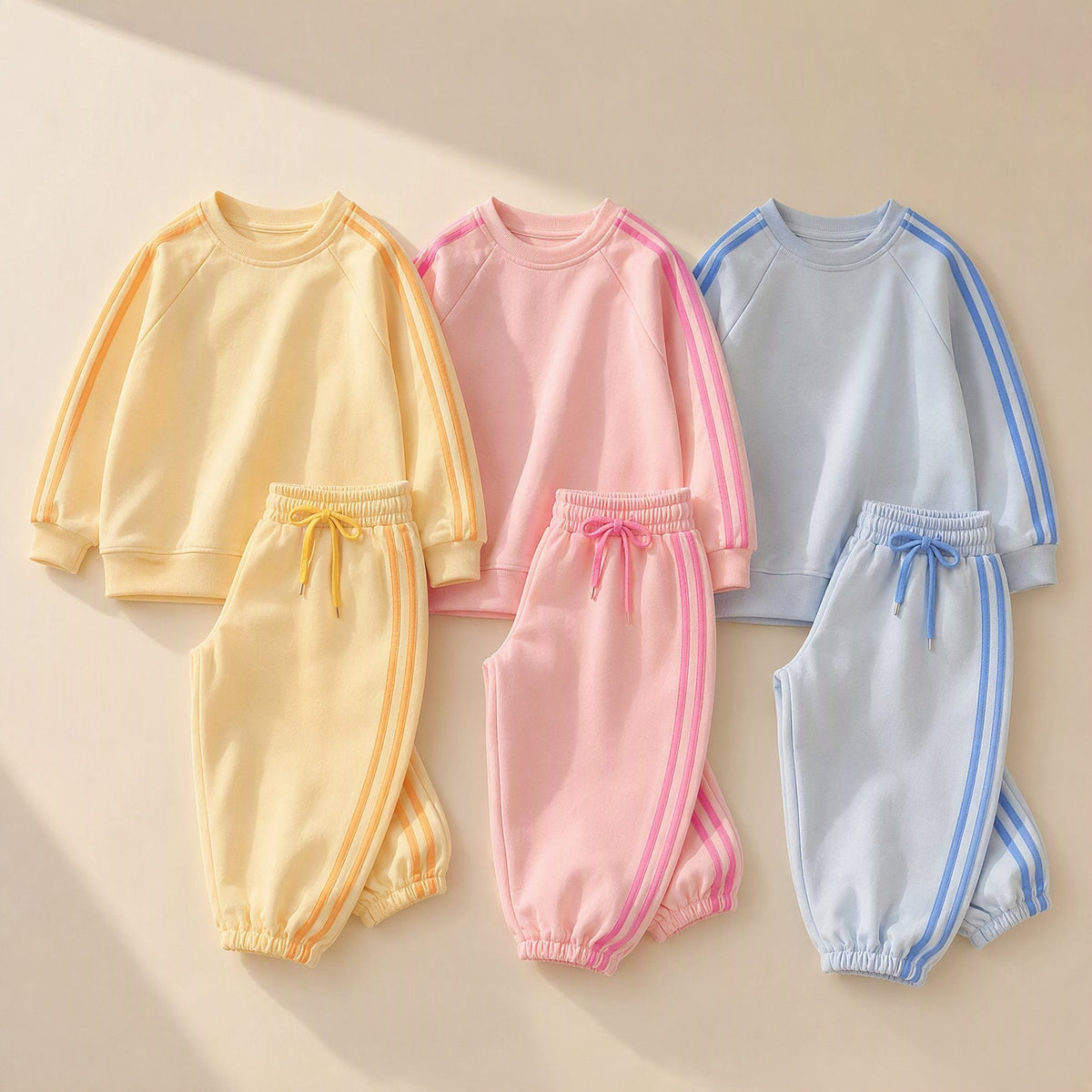 Children's two-piece sports sweatshirt set with long sleeves, trousers, and an embroidered pattern - view 5