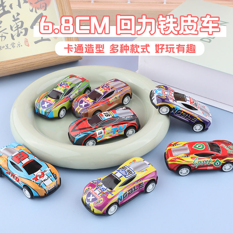 Mini Metal Racing Cars, Tin Cars, Children's Pull-Back Sports Cars, Various Styles of Realistic Cartoon Toy Cars, Model Cars Wholesale - image 1