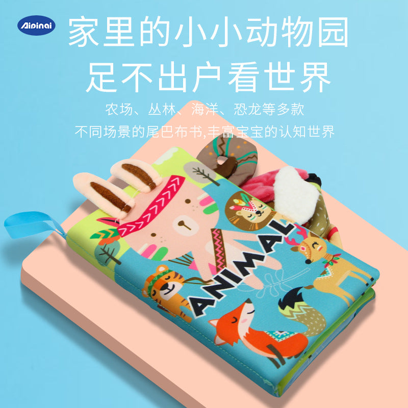 Aipinqi Kidsren's Tail Cloth Book Educational Toy That Cannot Be Torn Apart Baby Cloth Book with Sound Paper Enlightenment Book Early Education Toy - image 2