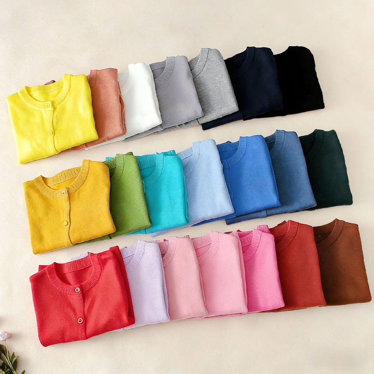 Children's Pure Cotton Knitted Cardigan, Boys' and Girls' Round-Neck Button Sweater, Soft and Skin-Friendly Baby Jacket, Available in Multiple Colors - image 1