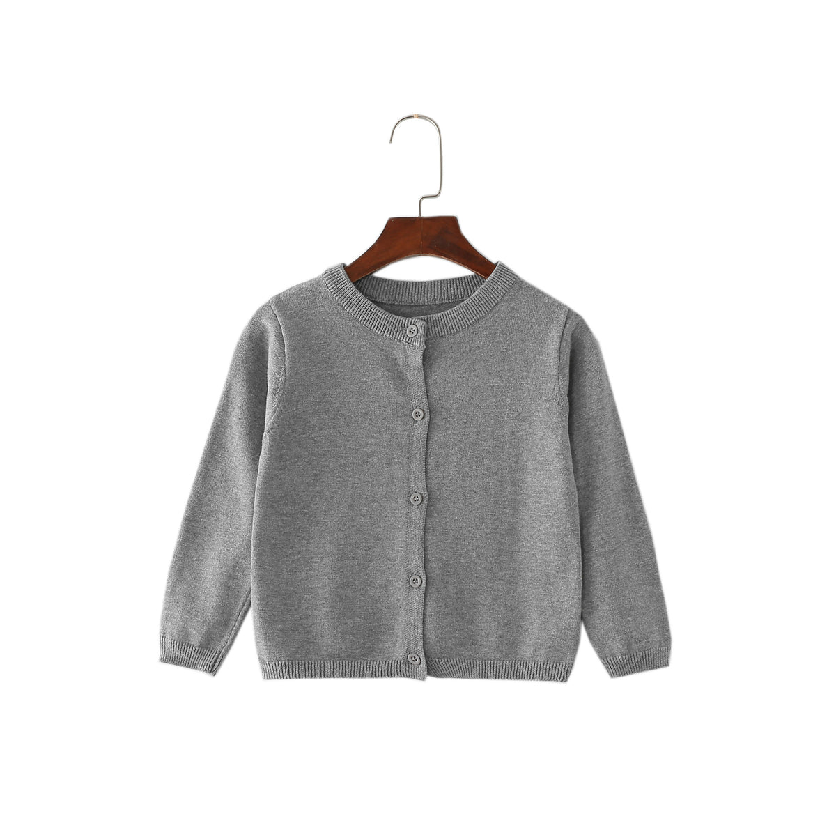 Children's Pure Cotton Knitted Cardigan, Boys' and Girls' Round-Neck Button Sweater, Soft and Skin-Friendly Baby Jacket, Available in Multiple Colors - image 2