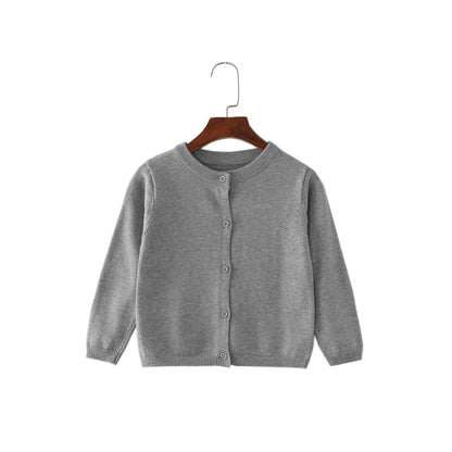 Children's Pure Cotton Knitted Cardigan, Boys' and Girls' Round-Neck Button Sweater, Soft and Skin-Friendly Baby Jacket, Available in Multiple Colors - image 2