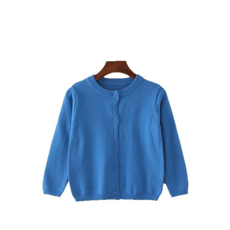 Children's Pure Cotton Knitted Cardigan, Boys' and Girls' Round-Neck Button Sweater, Soft and Skin-Friendly Baby Jacket, Available in Multiple Colors - image 5