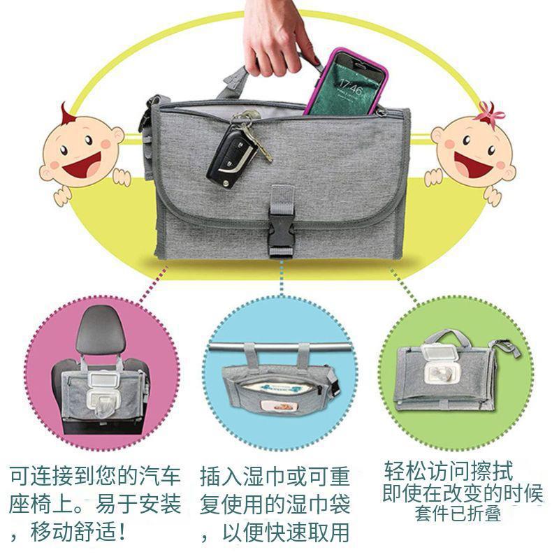Baby Diaper Changing Pad Foldable Waterproof Changing Table Portable Diaper Changing Mat for Stroller Hanging Diaper Pad Bag - image 3