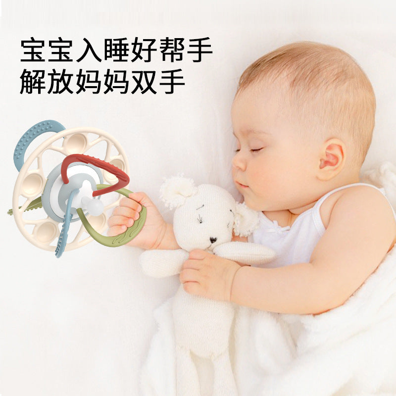 Silicone Manhattan Ball Baby Teething Stick Infant Teether Hand-Held Ball Chew Toy Rattle Wholesale - image 4
