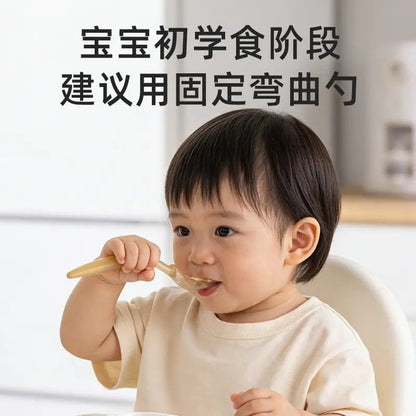 Baby Learning to Eat Training Short-Handle Ppsu Twist Spoon Learning Feeding Spoon Children's Tableware Bendable Elbow Spoon - image 2