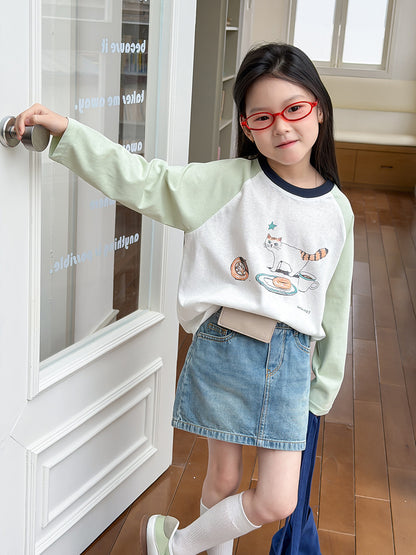 Elmo Baby Children's Long-Sleeve T-Shirt for Daily Campus Outings, Stylish Cartoon Raglan Base Shirt for Girls - image 5