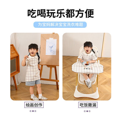 Baby Dining Chair Bib, Children's Feeding Smock, Waterproof Half-Sleeve Feeding Smock for Infants - image 2