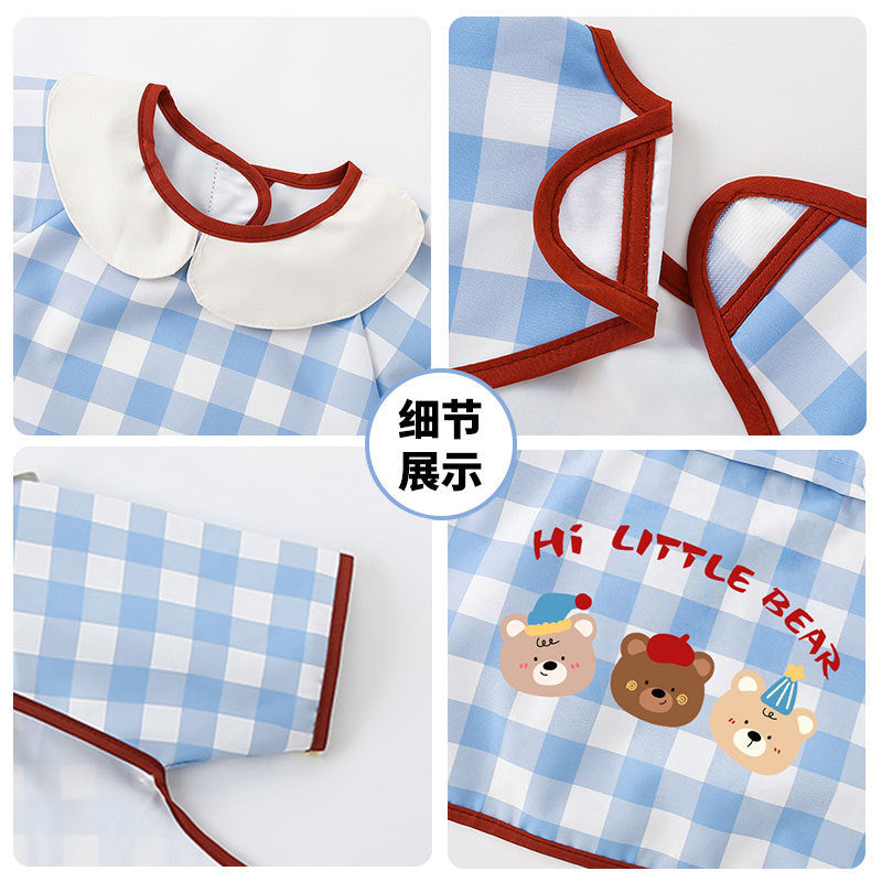 Baby Dining Chair Bib, Children's Feeding Smock, Waterproof Half-Sleeve Feeding Smock for Infants - image 4