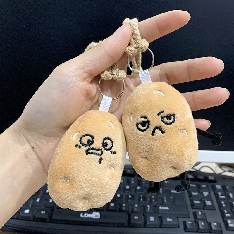 Original Cute and Quirky Little Potato Doll Pendant Creative Keychain Plush Toy Backpack Decoration Couple Pendant - image 4