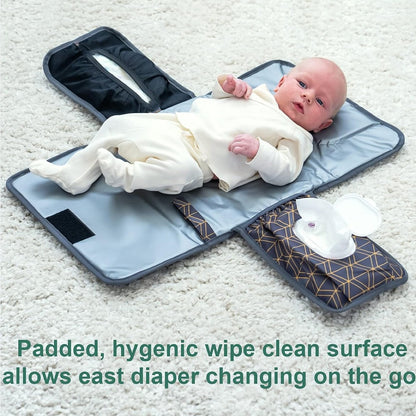 Cross-Border Best-Selling Portable Diaper Changing Pad - Waterproof Compact Diaper Changing Pad with Built-In Pillow for Mother and Baby Bag - image 2