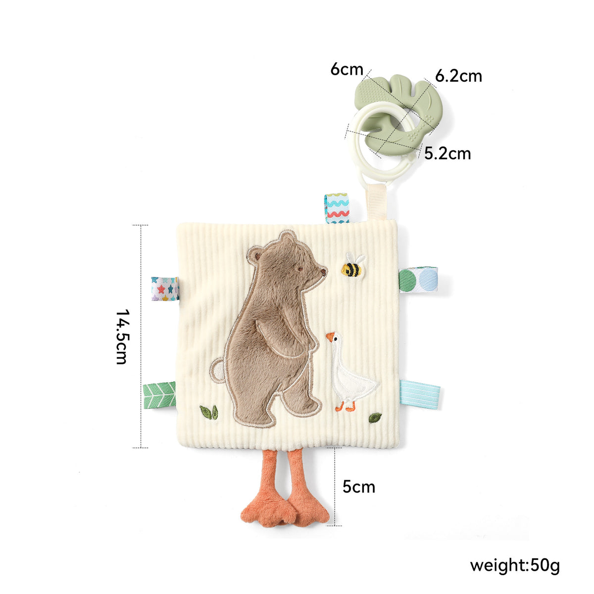 Multifunctional Children's Animal Comfort Towel Montessori Tear-Resistant Baby Early Education Toy Sensory Training Comfort Handkerchief - image 2