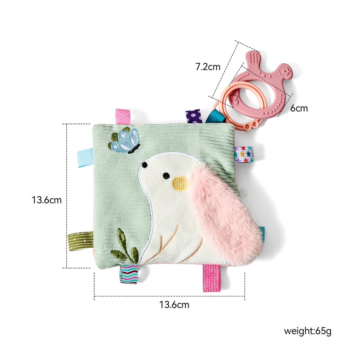 Multifunctional Children's Animal Comfort Towel Montessori Tear-Resistant Baby Early Education Toy Sensory Training Comfort Handkerchief - image 4