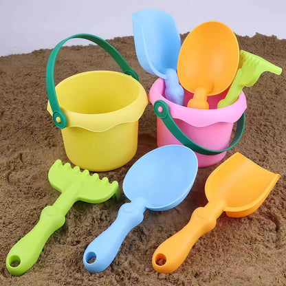 Beach Children's Toy Four-Piece Set, Baby Sand Digging Tools, Shovel, Beach Bucket for Playing in the Water - image 1
