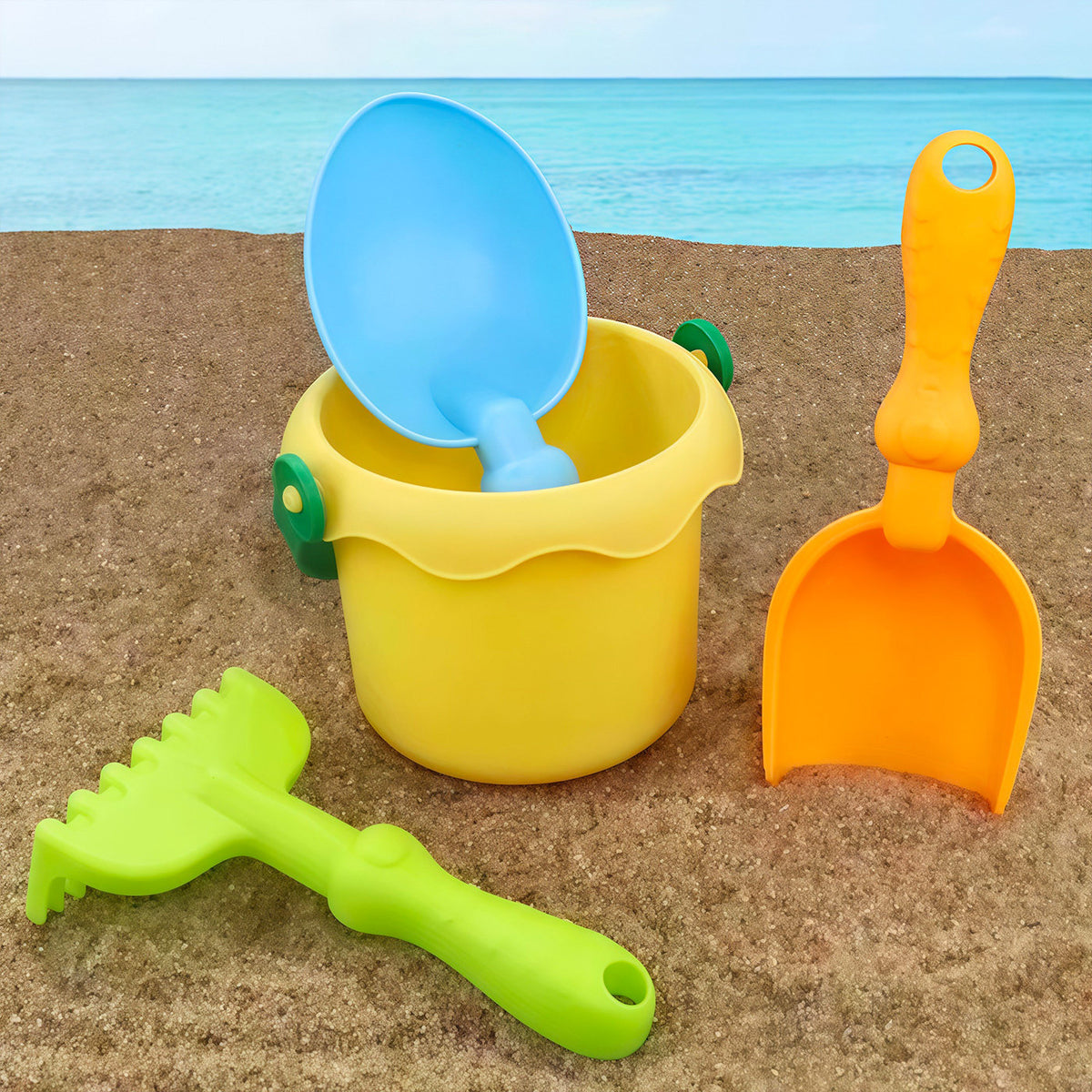 Beach Children's Toy Four-Piece Set, Baby Sand Digging Tools, Shovel, Beach Bucket for Playing in the Water - image 2