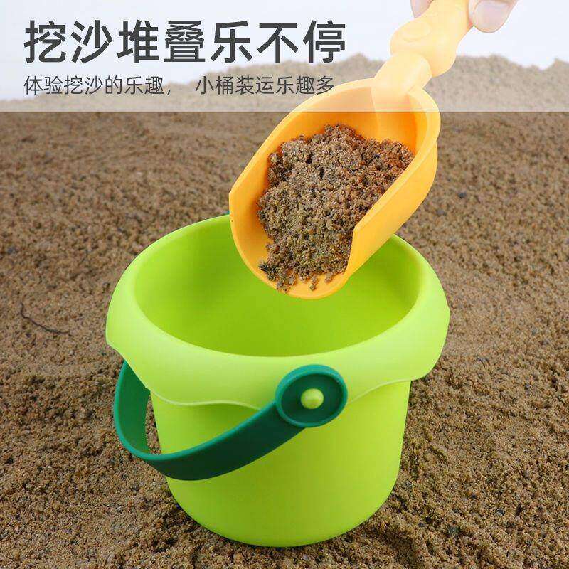 Beach Children's Toy Four-Piece Set, Baby Sand Digging Tools, Shovel, Beach Bucket for Playing in the Water - image 4