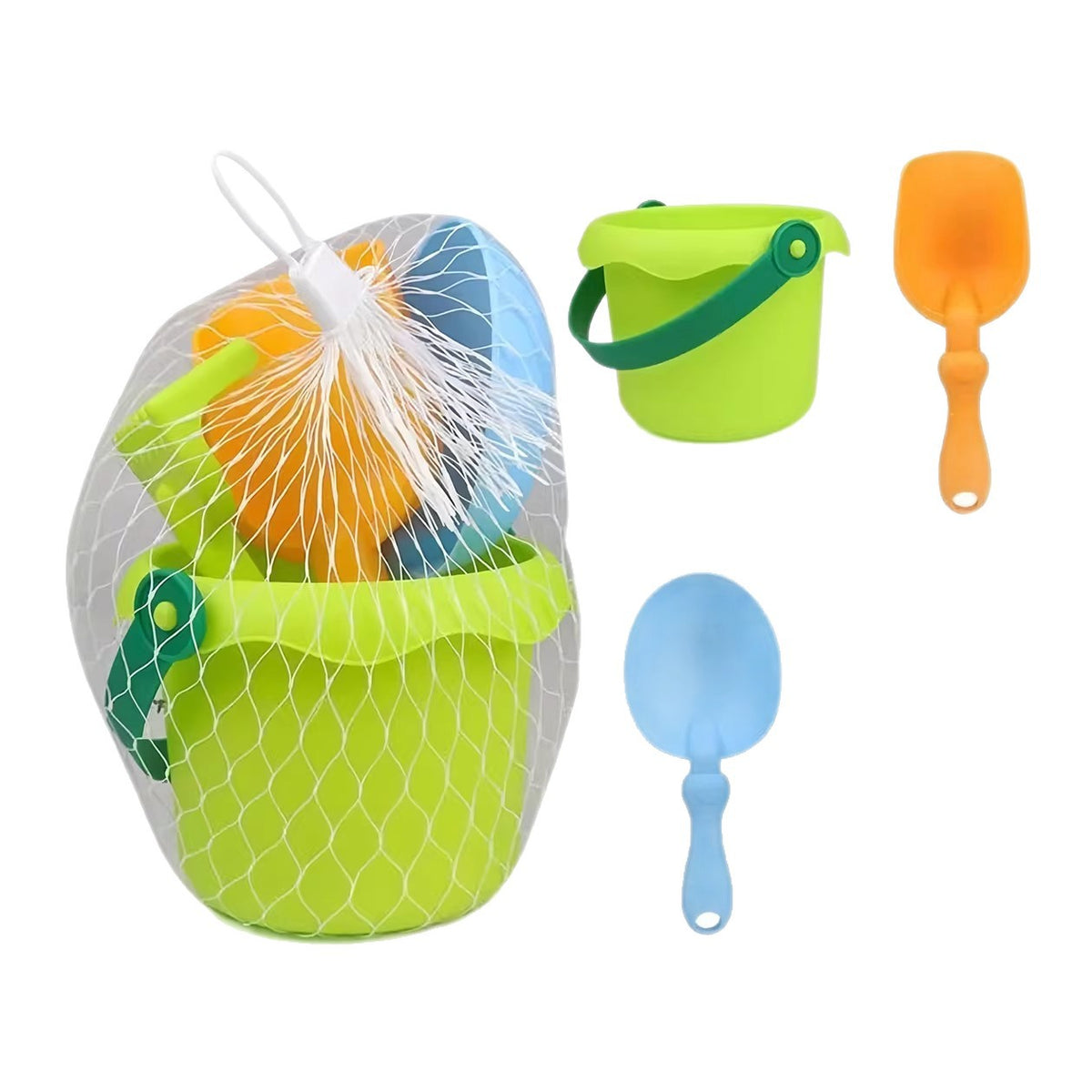 Beach Children's Toy Four-Piece Set, Baby Sand Digging Tools, Shovel, Beach Bucket for Playing in the Water - image 5