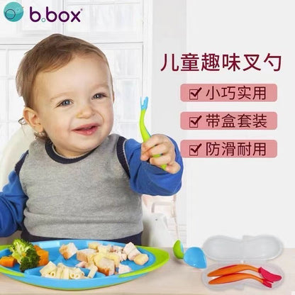 Training fork and spoon for babies to learn to eat, children's spoon, curved spoon and fork, baby training spoon, complementary food for self-feeding - image 2