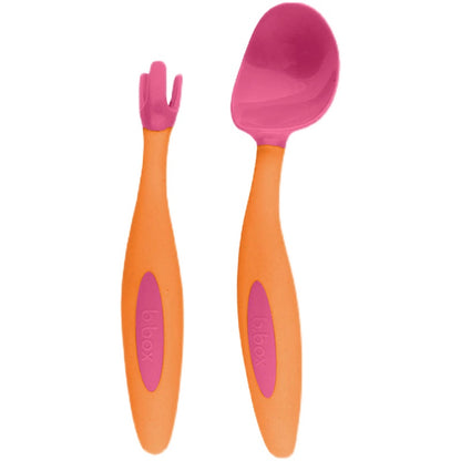 Training fork and spoon for babies to learn to eat, children's spoon, curved spoon and fork, baby training spoon, complementary food for self-feeding - image 5