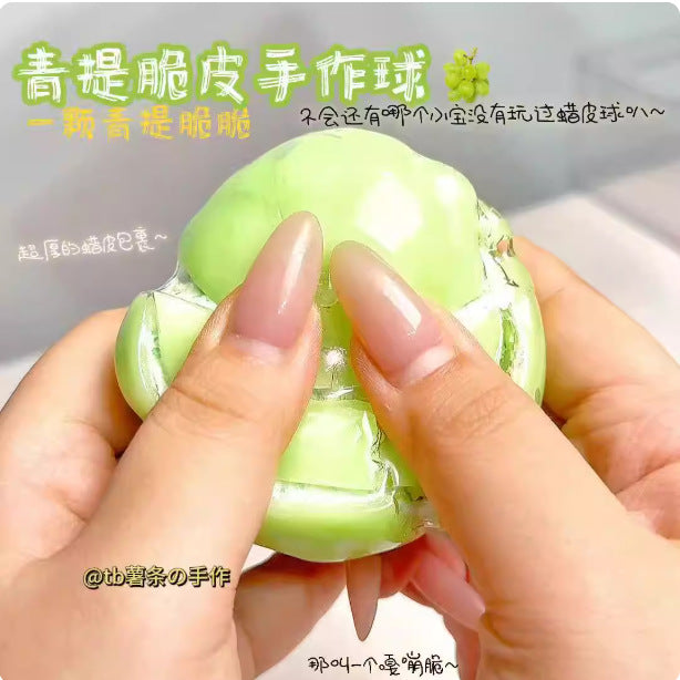 Cross-border green grape crispy handmade ball, super soft wax skin, crunchy sound-controlled burst-filling handmade stress-relief toy - image 1